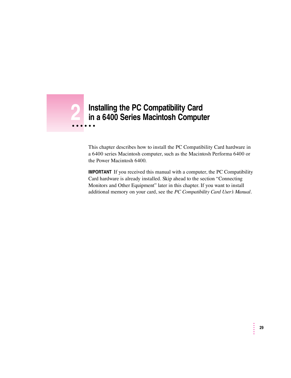 Apple PC Compatibility Card (Installation) User Manual | Page 29 / 85