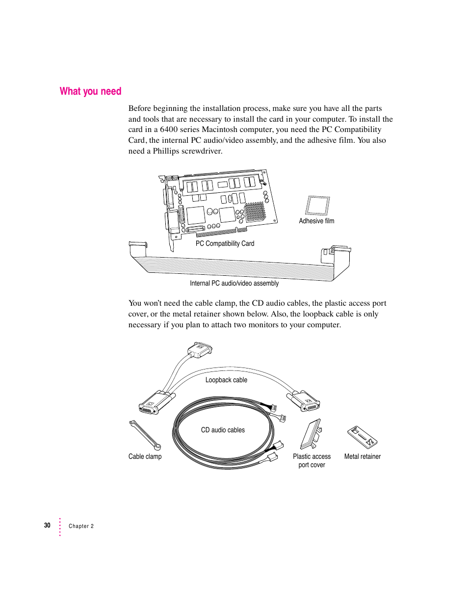 What you need | Apple PC Compatibility Card (Installation) User Manual | Page 30 / 85