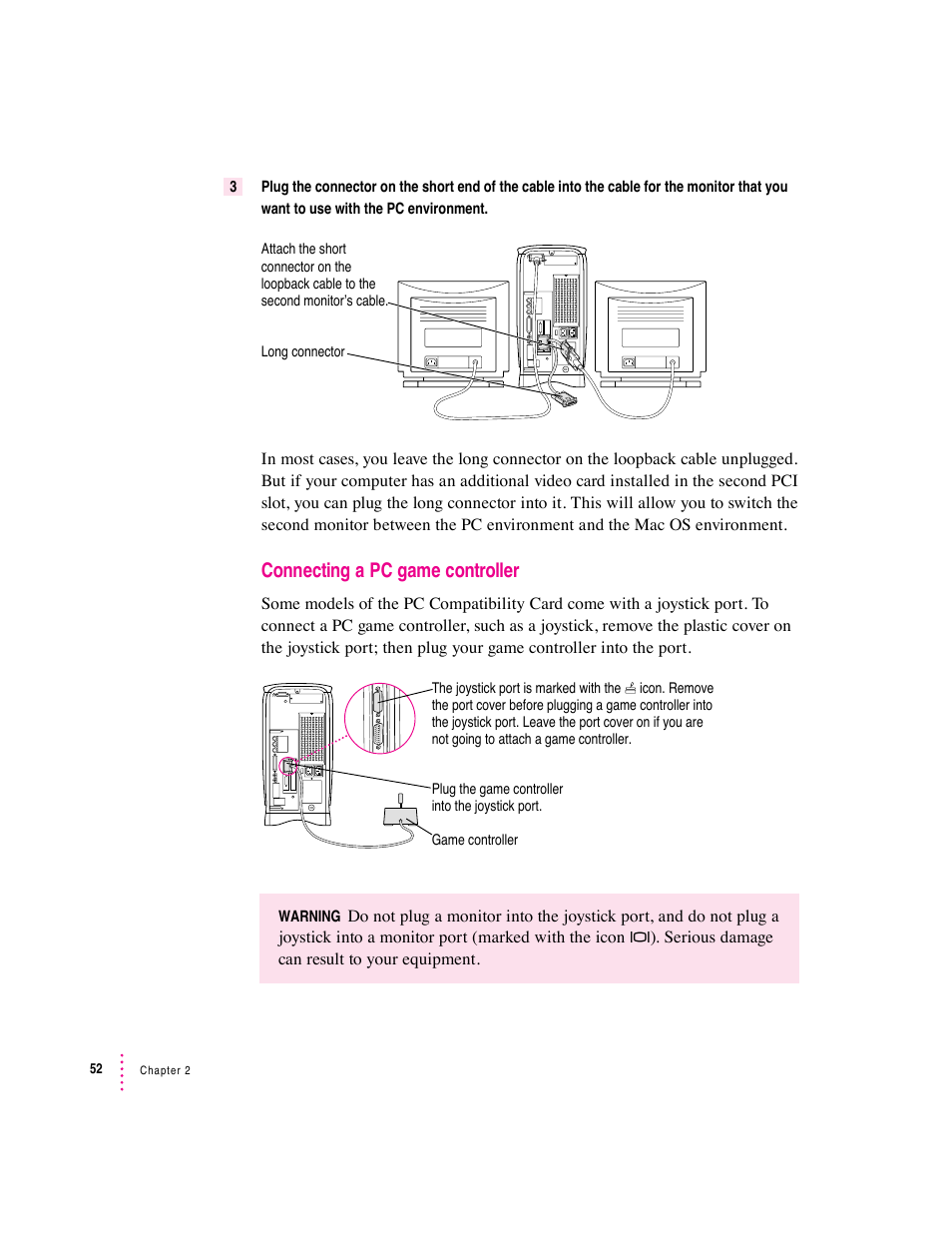 Connecting a pc game controller | Apple PC Compatibility Card (Installation) User Manual | Page 52 / 85