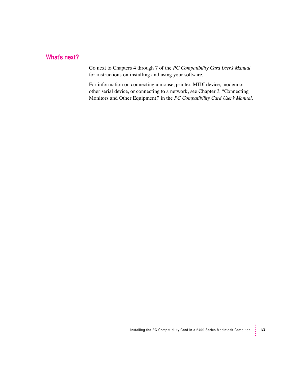 What’s next | Apple PC Compatibility Card (Installation) User Manual | Page 53 / 85