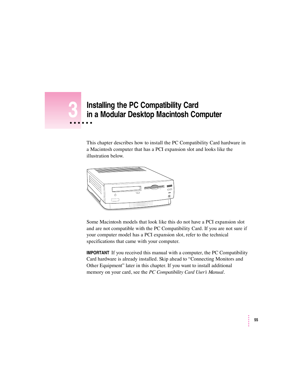 Apple PC Compatibility Card (Installation) User Manual | Page 55 / 85