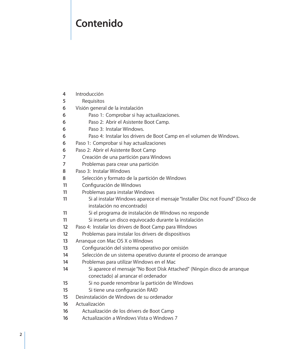 Apple Boot Camp Mac OS X v10.6 Snow Leopard User Manual | Page 2 / 19
