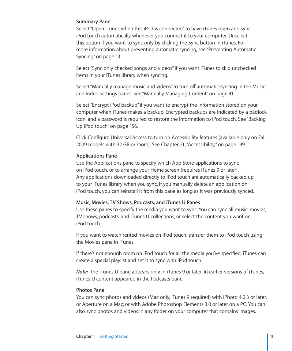 Apple iPod touch iOS 3.1 User Manual | Page 11 / 169