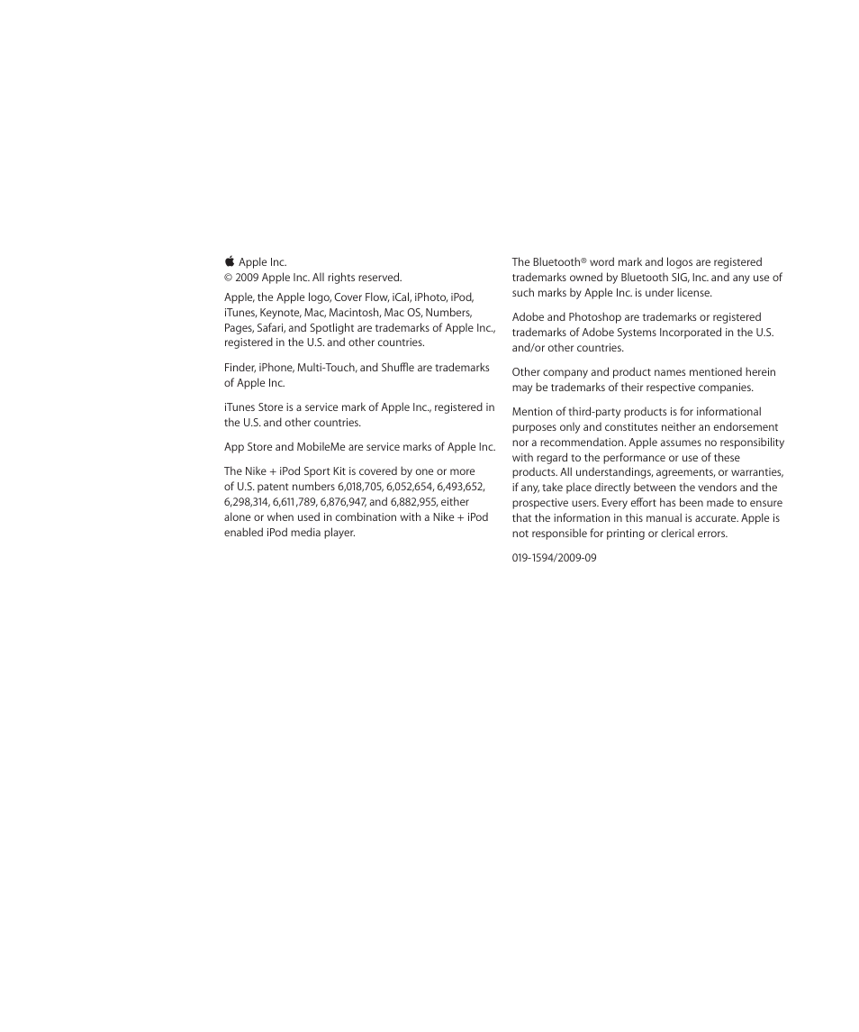 Apple iPod touch iOS 3.1 User Manual | Page 169 / 169