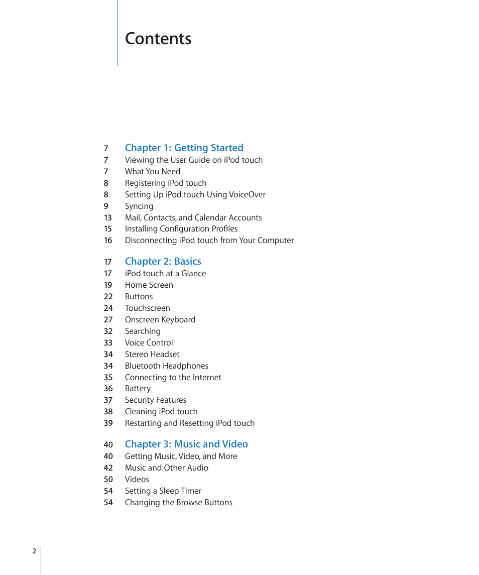 Apple iPod touch iOS 3.1 User Manual | Page 2 / 169