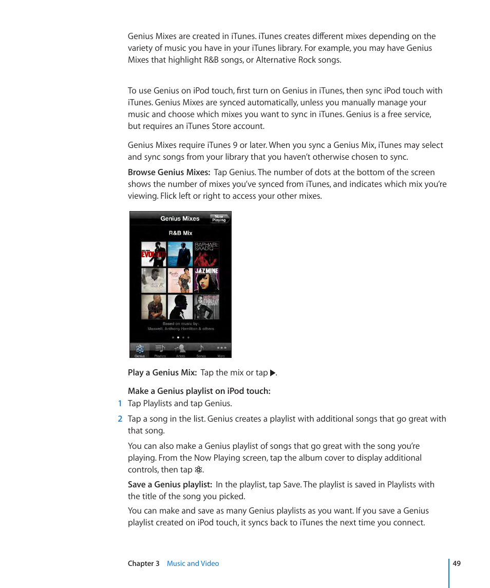 Apple iPod touch iOS 3.1 User Manual | Page 49 / 169