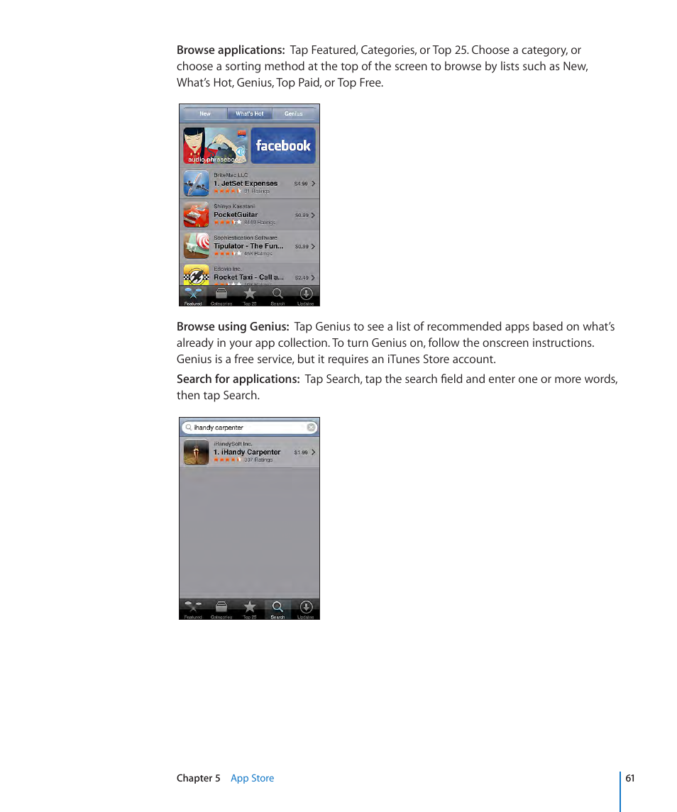 Apple iPod touch iOS 3.1 User Manual | Page 61 / 169