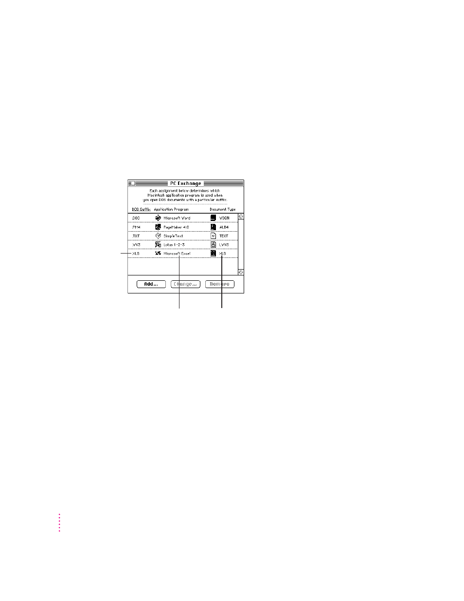 Assigning macintosh programs to dos documents | Apple Macintosh PowerBook 150 User Manual | Page 140 / 164