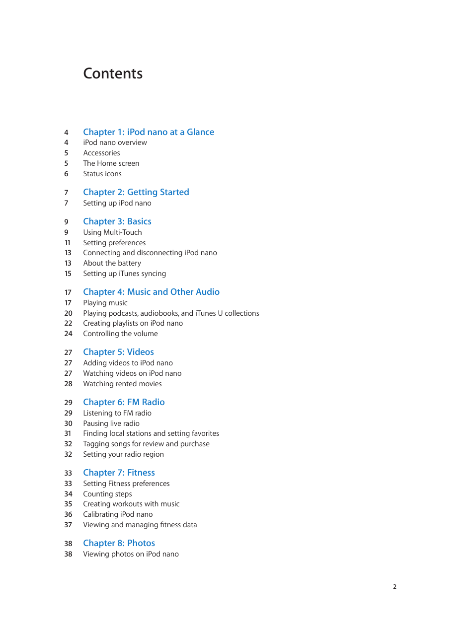 Apple iPod nano (7th generation) User Manual | Page 2 / 68