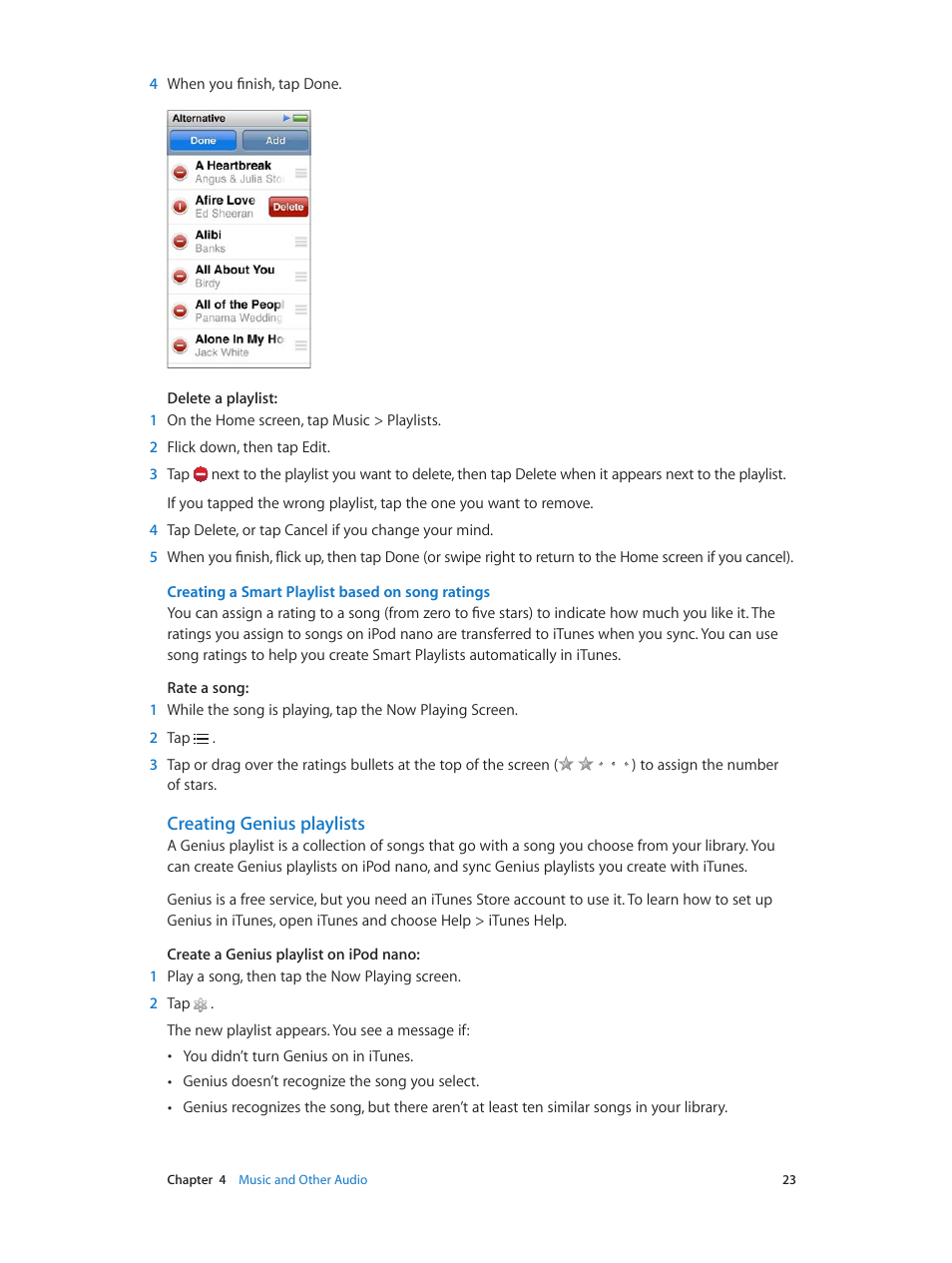 Creating genius playlists | Apple iPod nano (7th generation) User Manual | Page 23 / 68