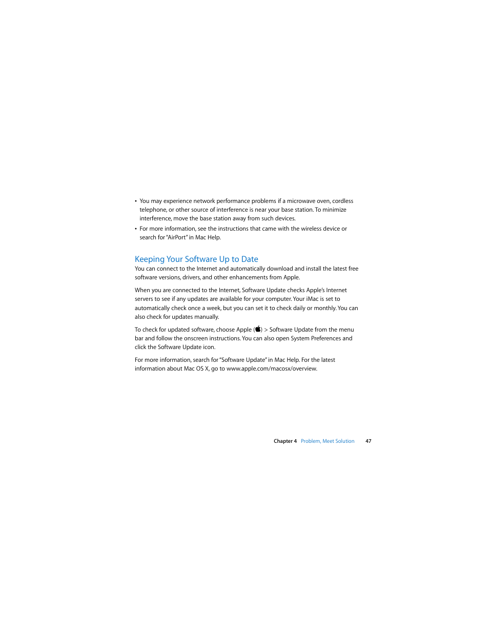 Keeping your software up to date | Apple Intel-based iMac (Mid 2007) User Manual | Page 47 / 76