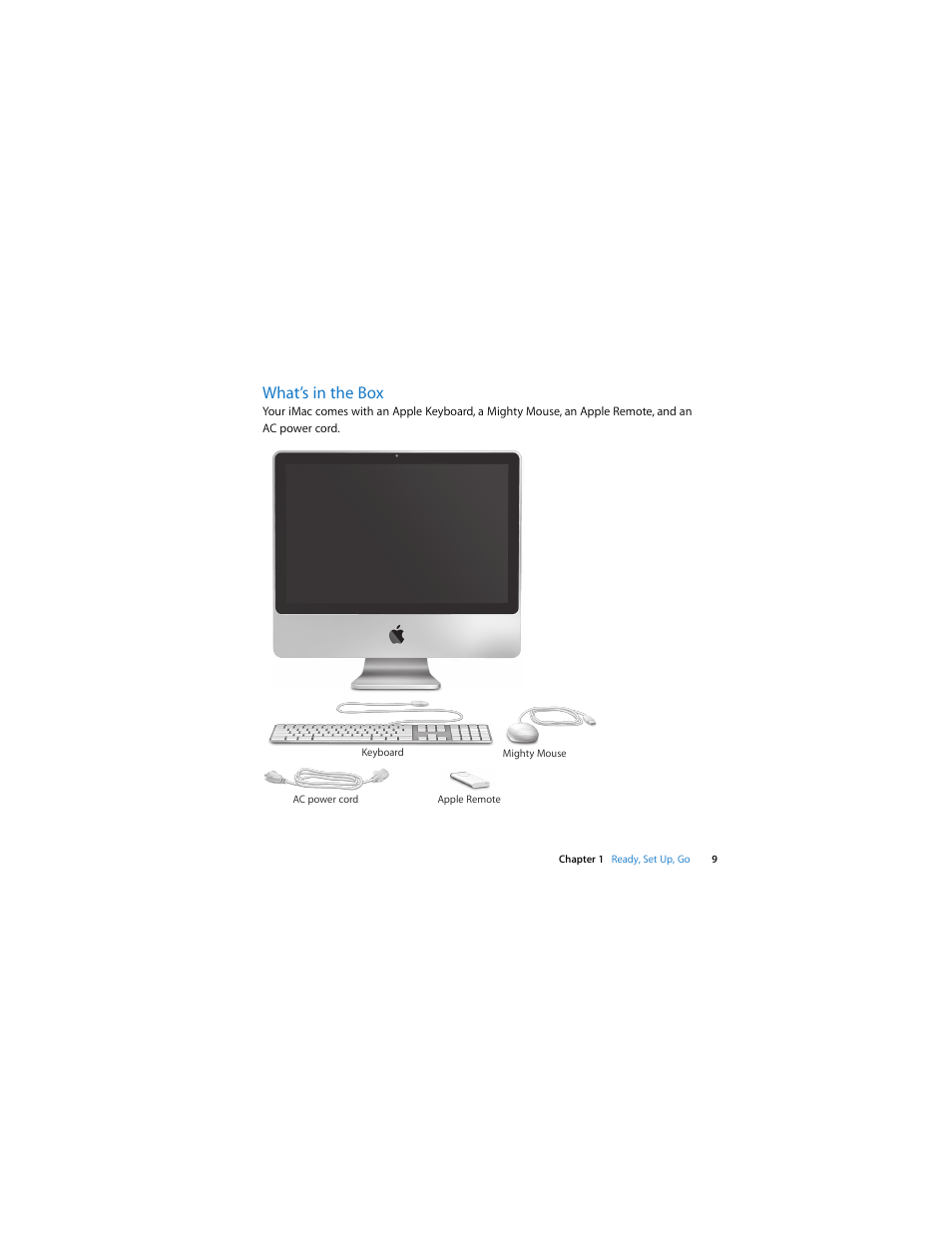 What’s in the box | Apple Intel-based iMac (Mid 2007) User Manual | Page 9 / 76