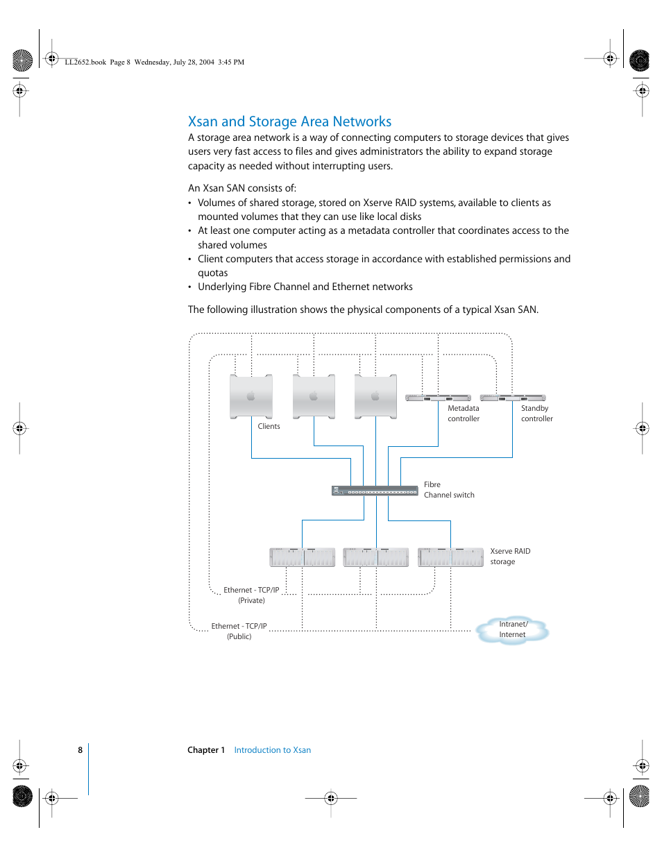 Xsan and storage area networks | Apple Xsan 1.0 User Manual | Page 8 / 43