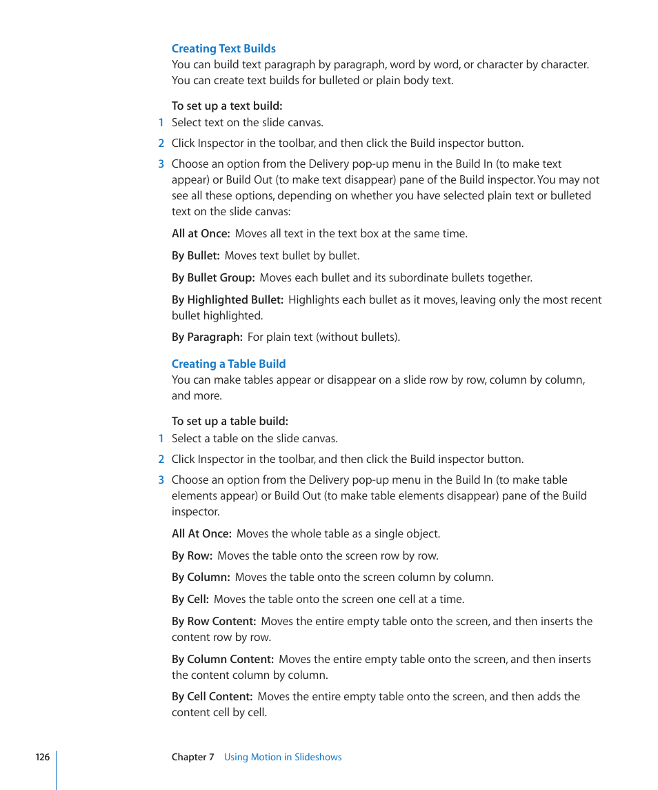 Apple Keynote '09 User Manual | Page 126 / 247