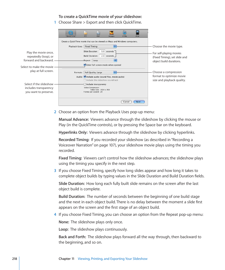 Apple Keynote '09 User Manual | Page 218 / 247