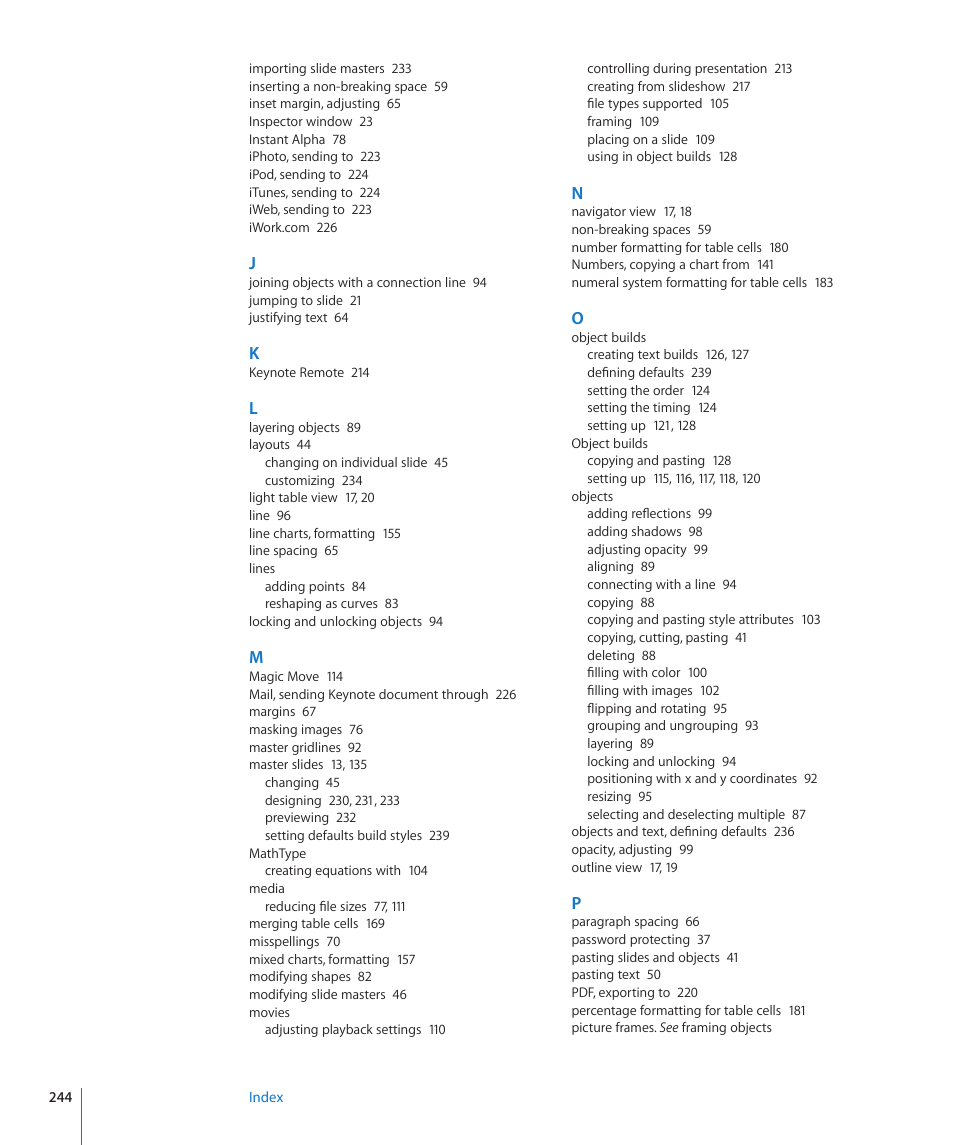 Apple Keynote '09 User Manual | Page 244 / 247