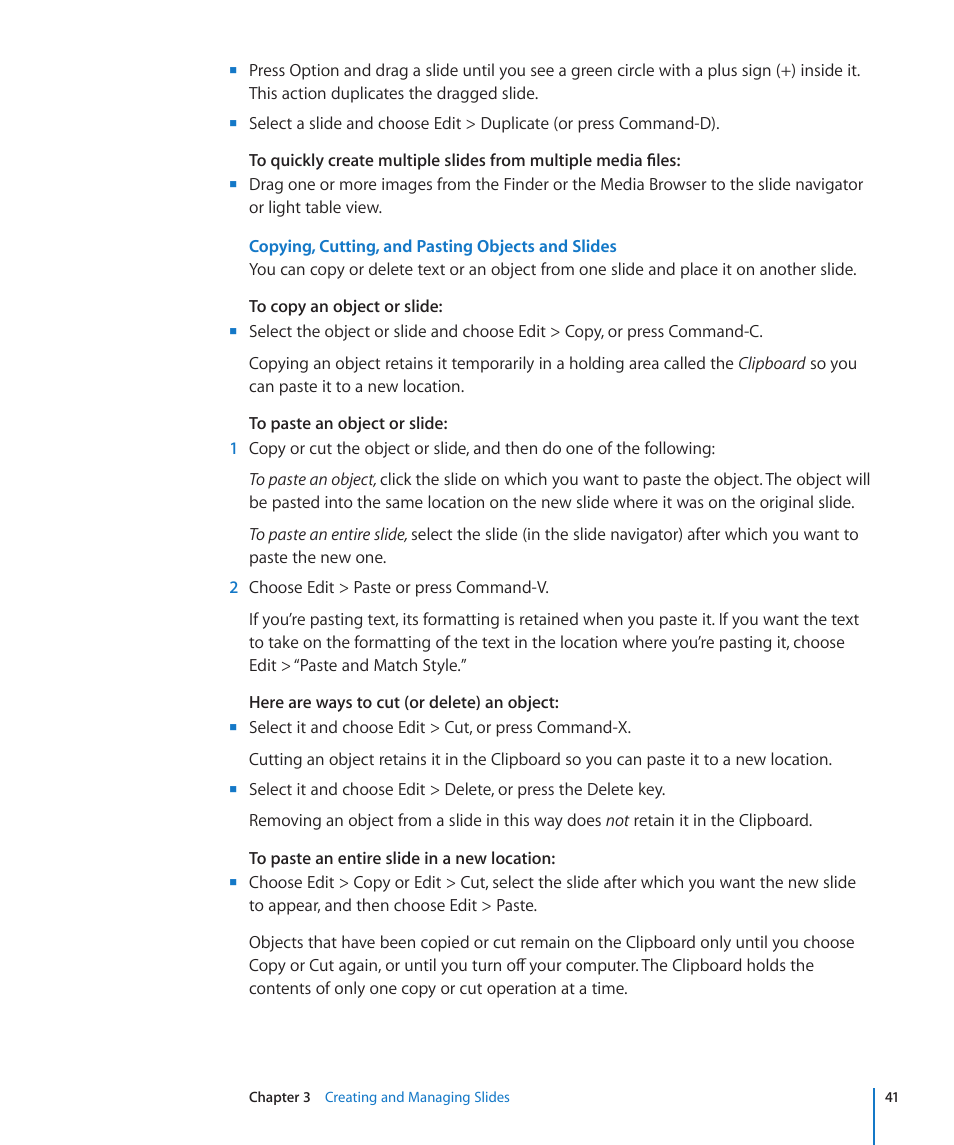 Apple Keynote '09 User Manual | Page 41 / 247