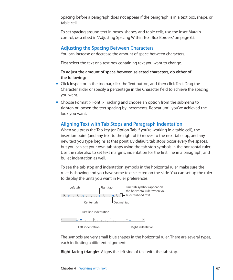 Adjusting the spacing between characters | Apple Keynote '09 User Manual | Page 67 / 247