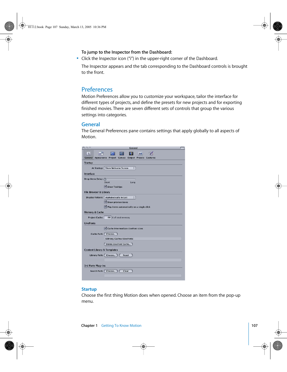 Preferences, General | Apple Motion 2 User Manual | Page 107 / 999