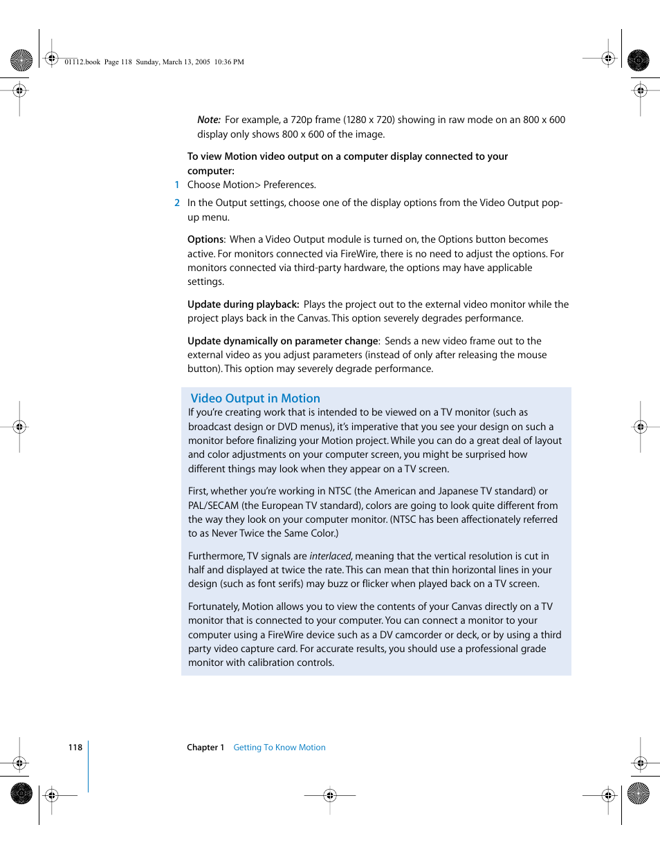 Video output in motion | Apple Motion 2 User Manual | Page 118 / 999