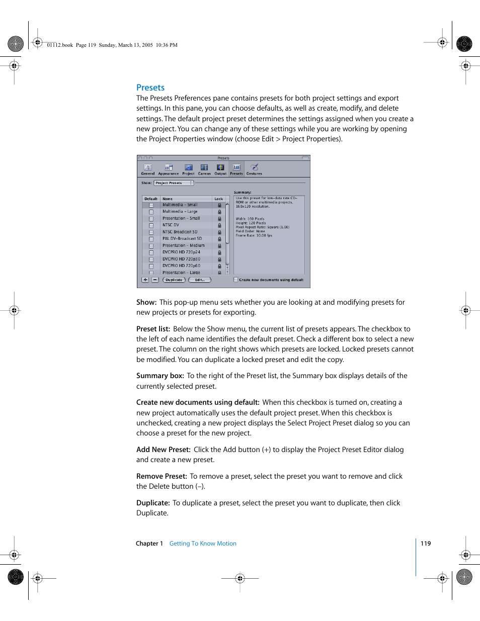 Presets | Apple Motion 2 User Manual | Page 119 / 999