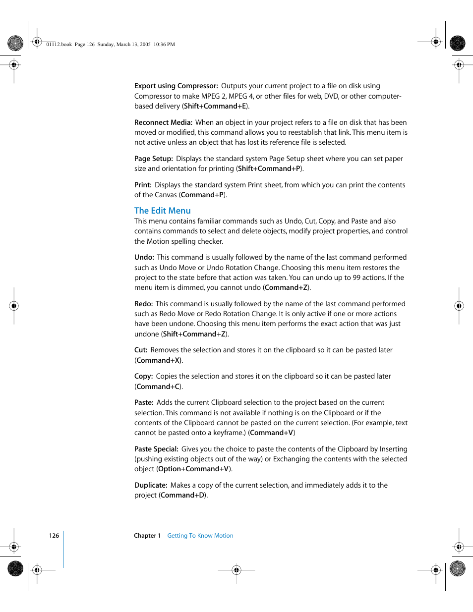 The edit menu | Apple Motion 2 User Manual | Page 126 / 999