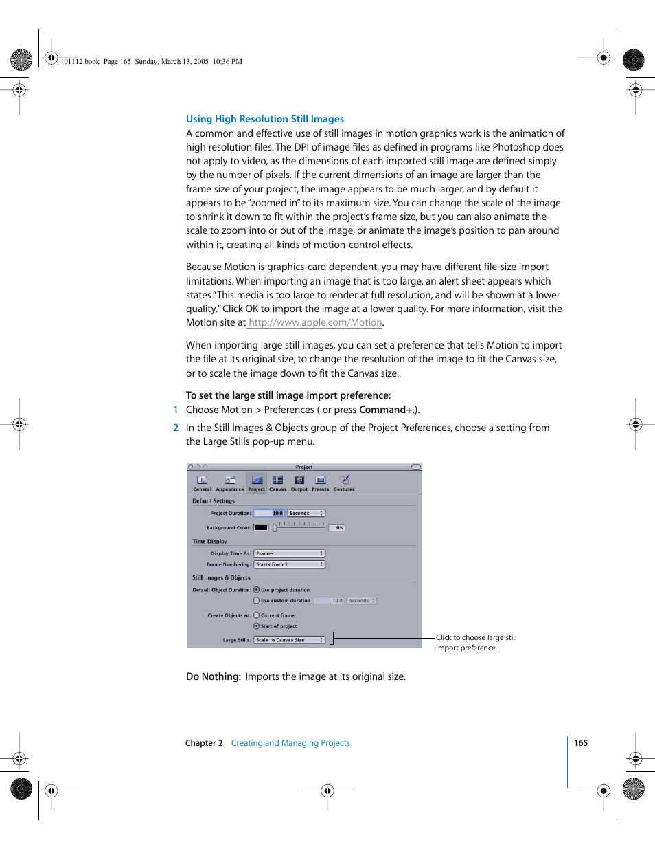 Using high resolution still, Images | Apple Motion 2 User Manual | Page 165 / 999