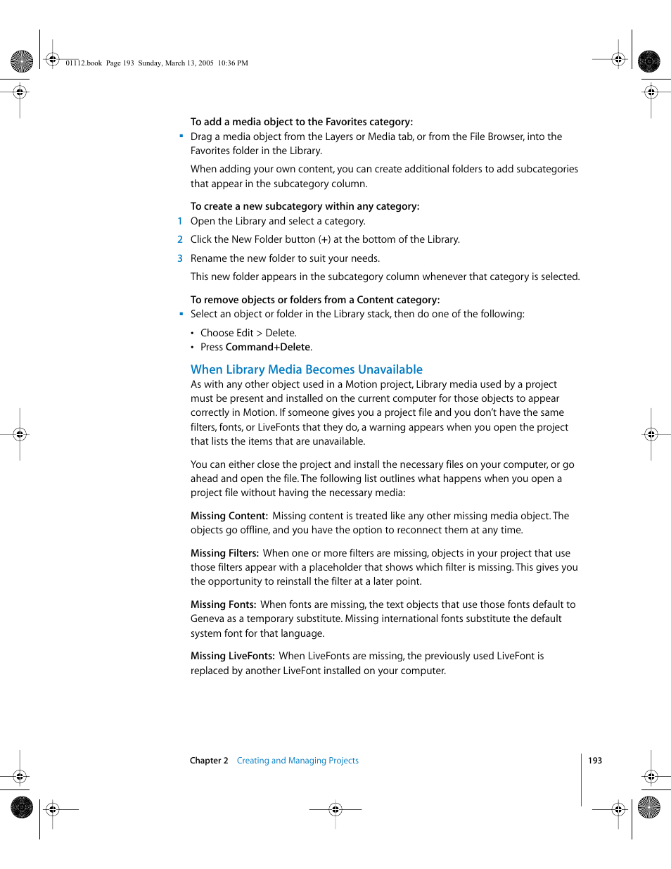 When library media becomes unavailable | Apple Motion 2 User Manual | Page 193 / 999