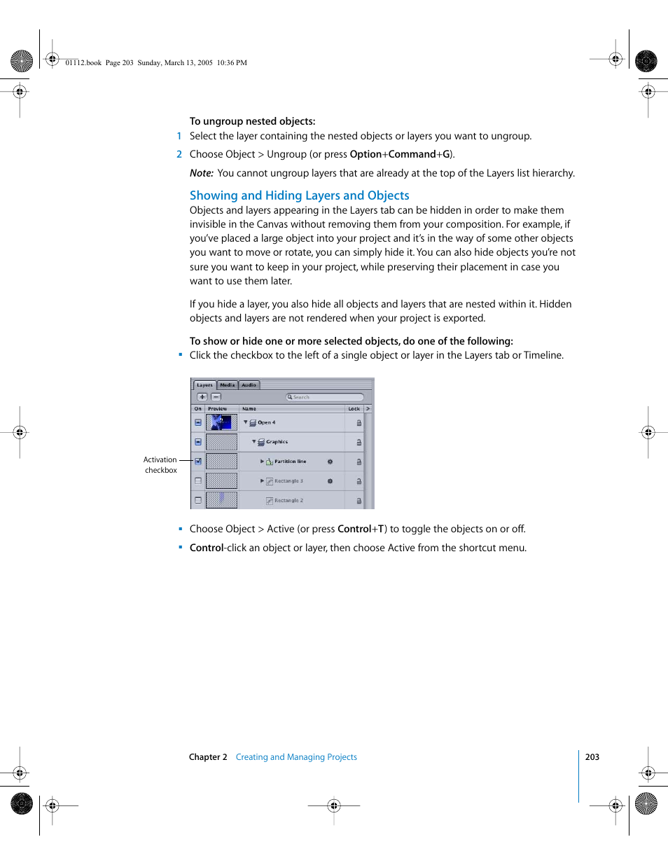 Showing and hiding layers and objects | Apple Motion 2 User Manual | Page 203 / 999