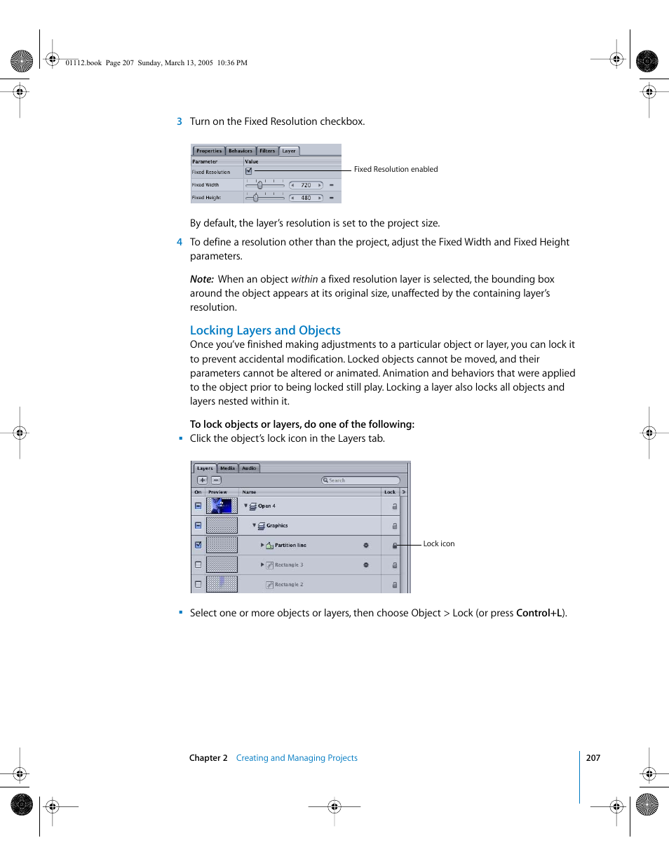 Locking layers and objects | Apple Motion 2 User Manual | Page 207 / 999