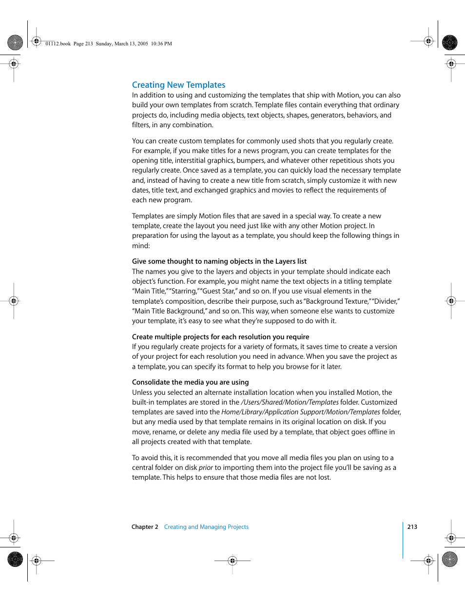 Creating new templates | Apple Motion 2 User Manual | Page 213 / 999