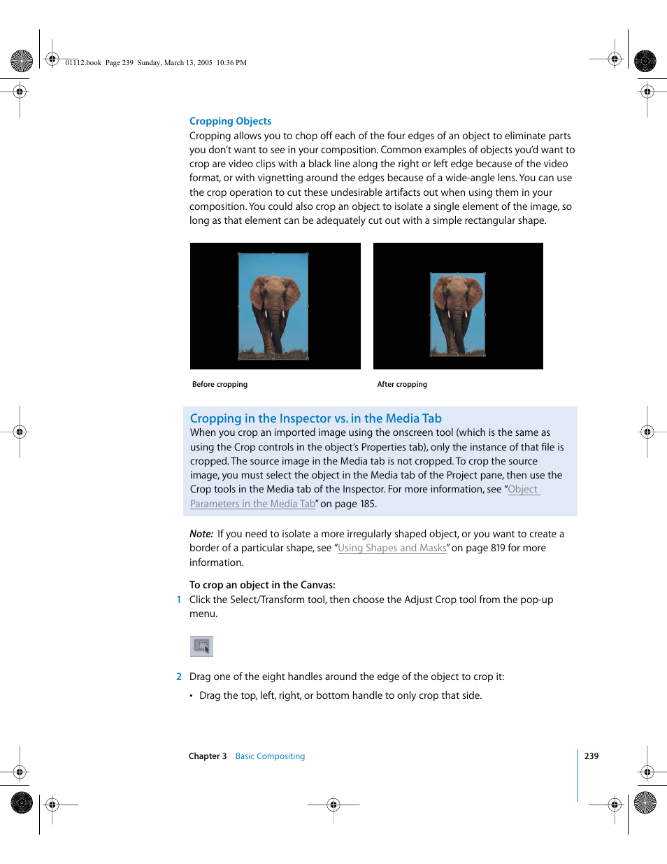 Cropping in the inspector vs. in the media tab | Apple Motion 2 User Manual | Page 239 / 999