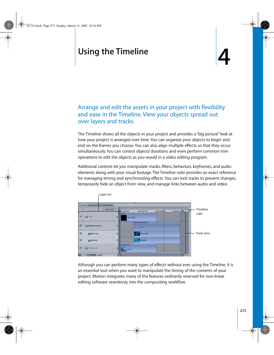 Using the timeline, Chapter, Using the | Timeline | Apple Motion 2 User Manual | Page 273 / 999