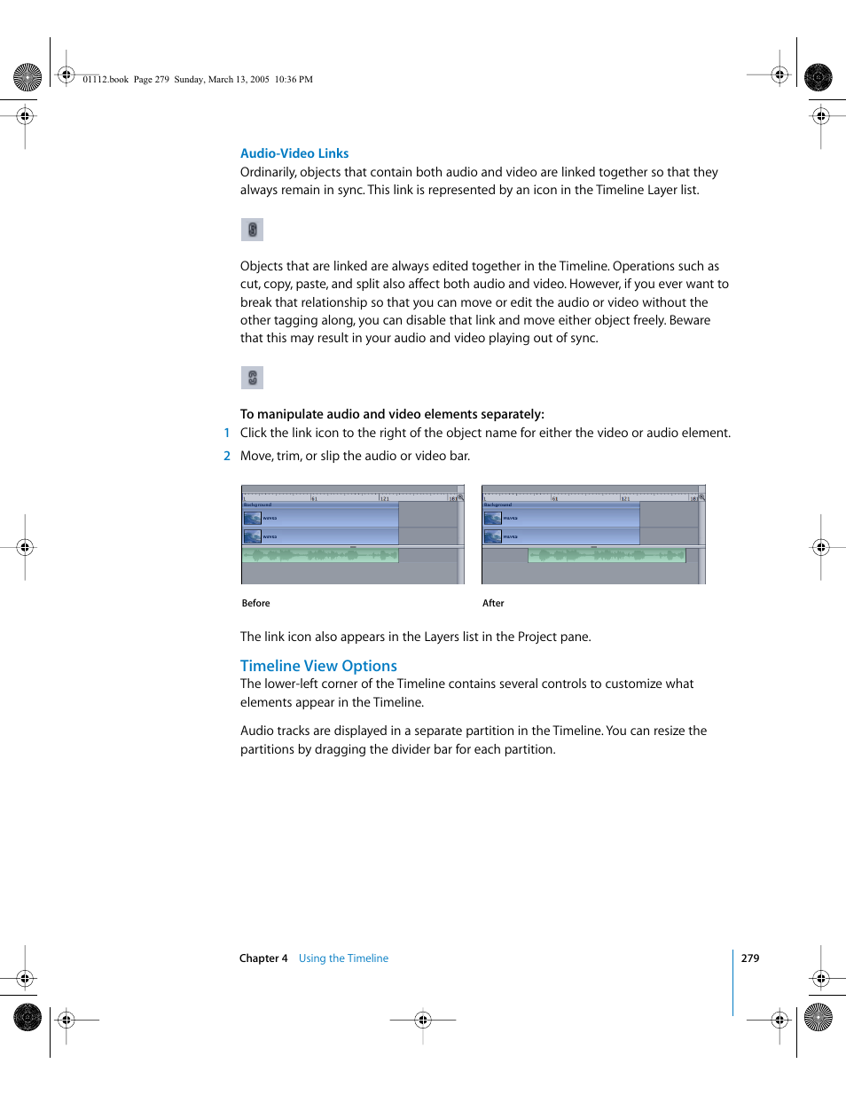 Timeline view options | Apple Motion 2 User Manual | Page 279 / 999