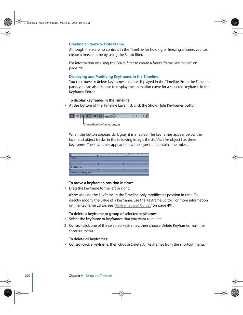 Creating a freeze or hold frame | Apple Motion 2 User Manual | Page 300 / 999