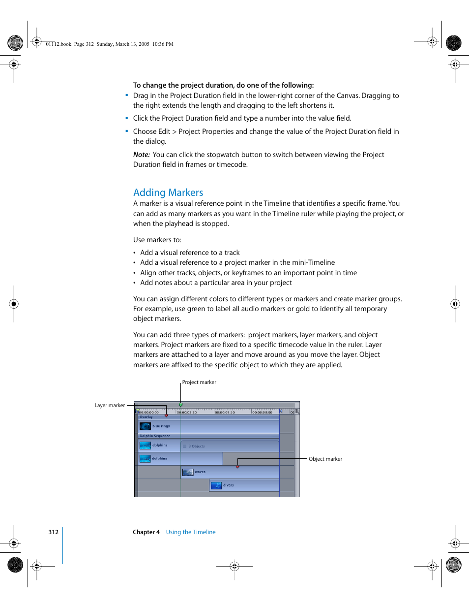 Adding markers | Apple Motion 2 User Manual | Page 312 / 999