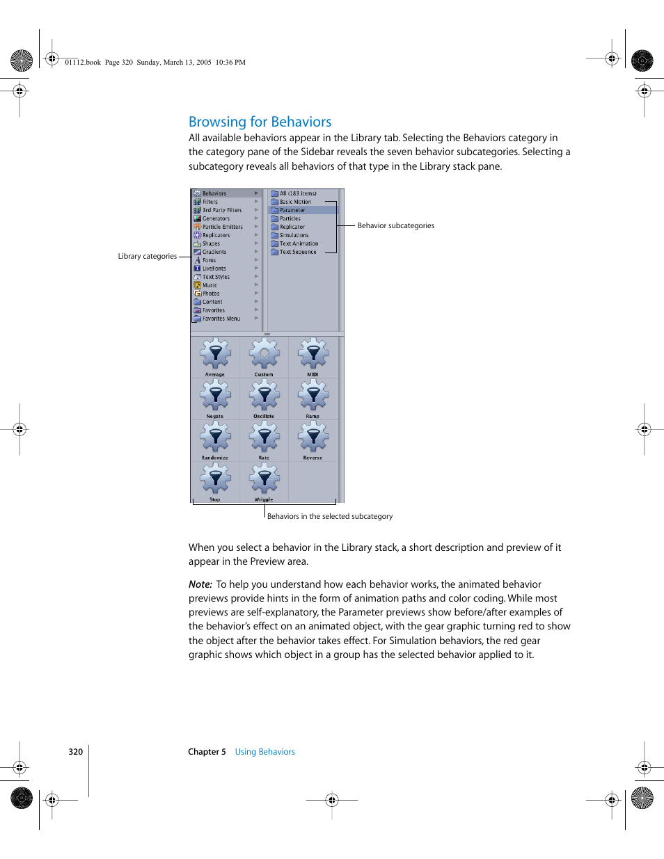 Browsing for behaviors | Apple Motion 2 User Manual | Page 320 / 999