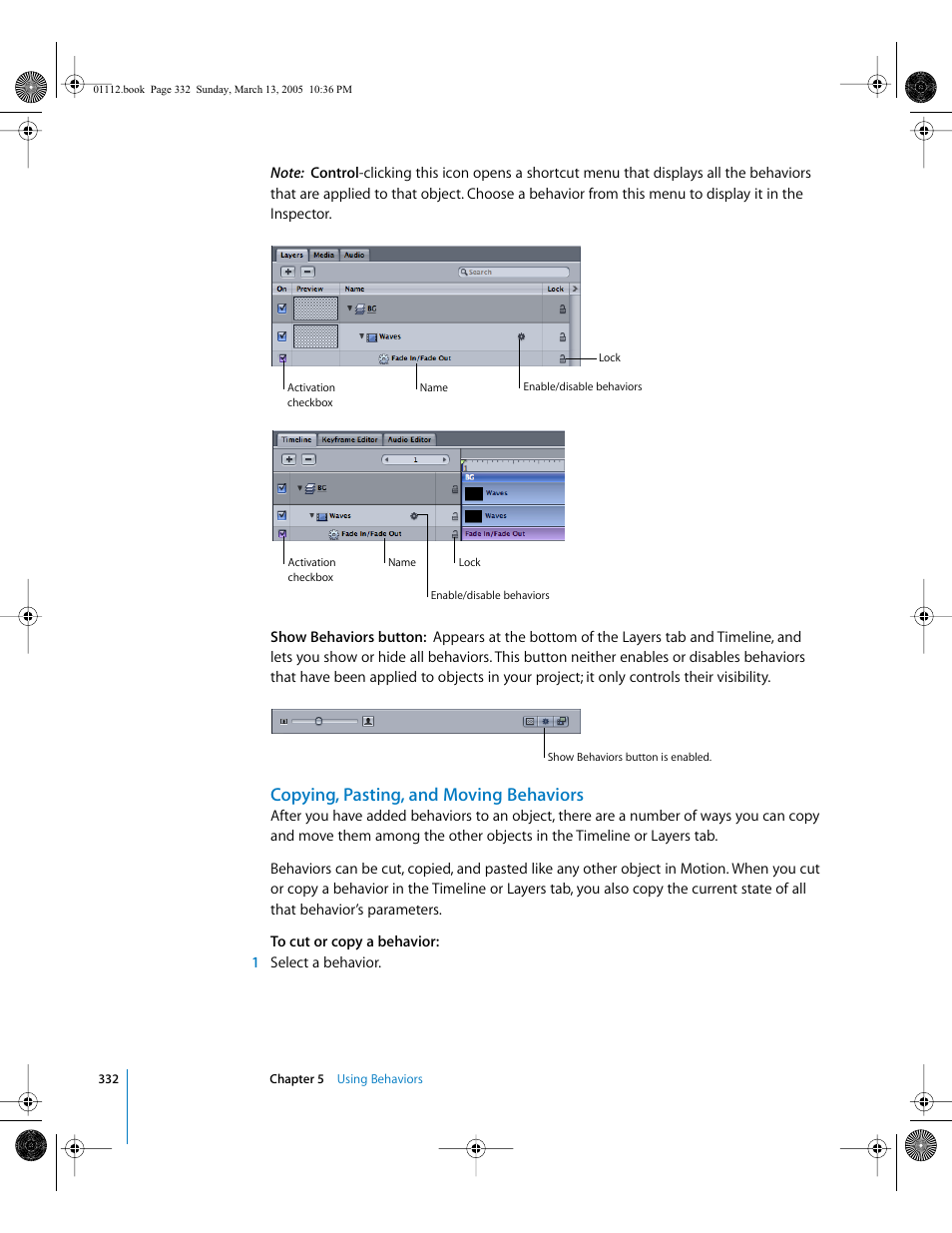 Copying, pasting, and moving behaviors | Apple Motion 2 User Manual | Page 332 / 999