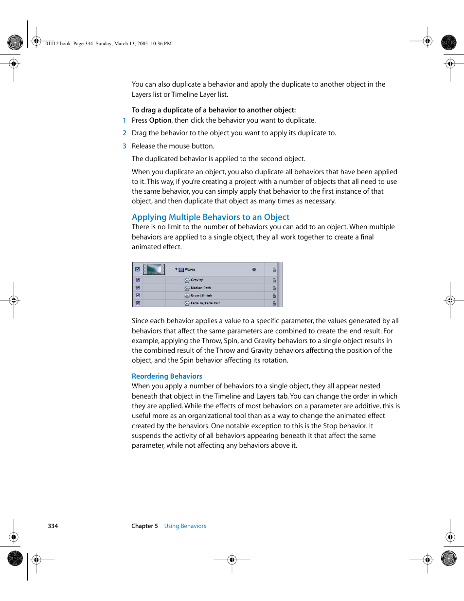 Applying multiple behaviors to an object | Apple Motion 2 User Manual | Page 334 / 999