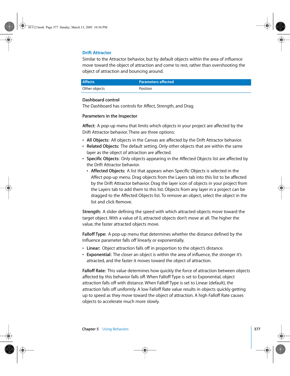 Drift attractor | Apple Motion 2 User Manual | Page 377 / 999