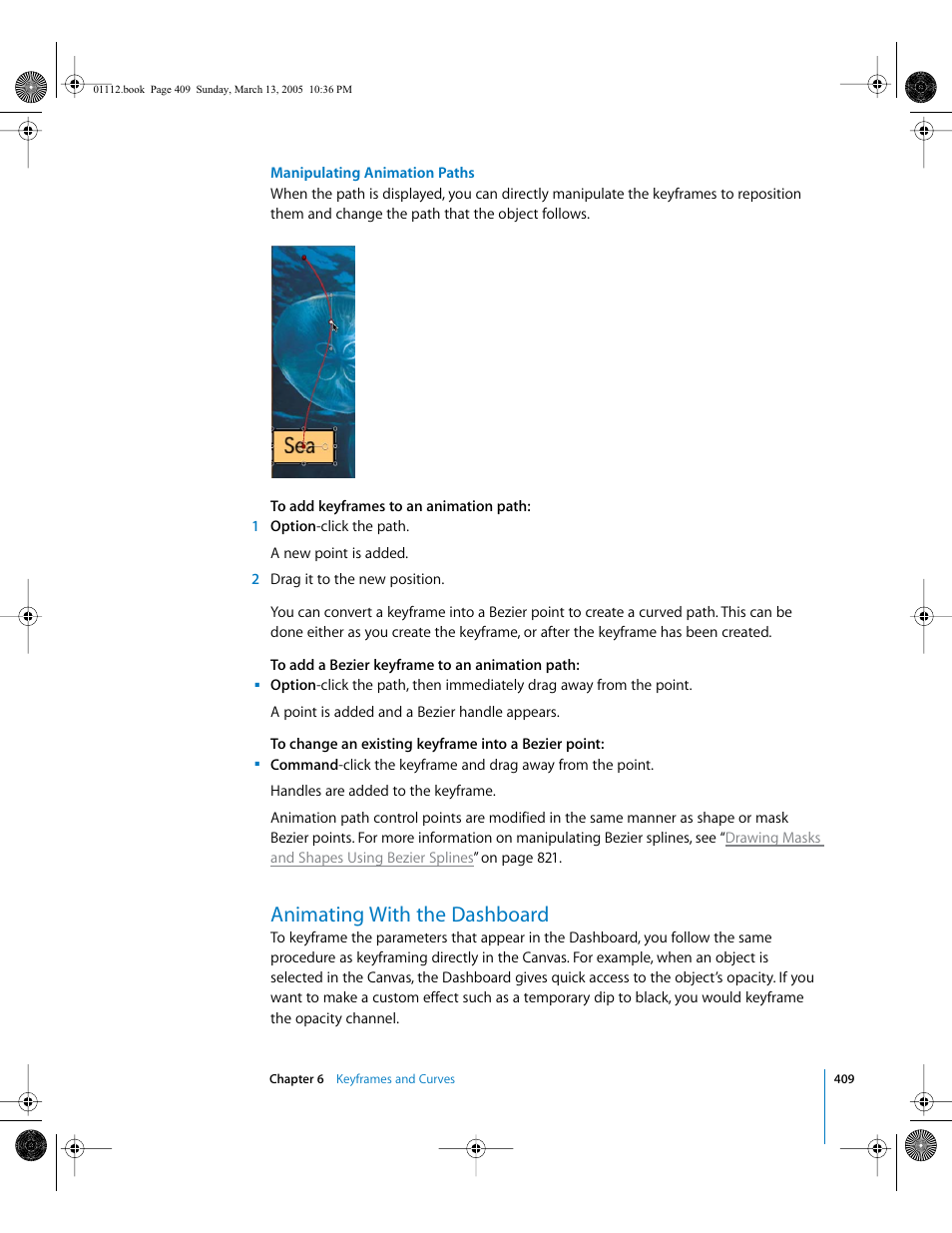 Animating with the dashboard | Apple Motion 2 User Manual | Page 409 / 999