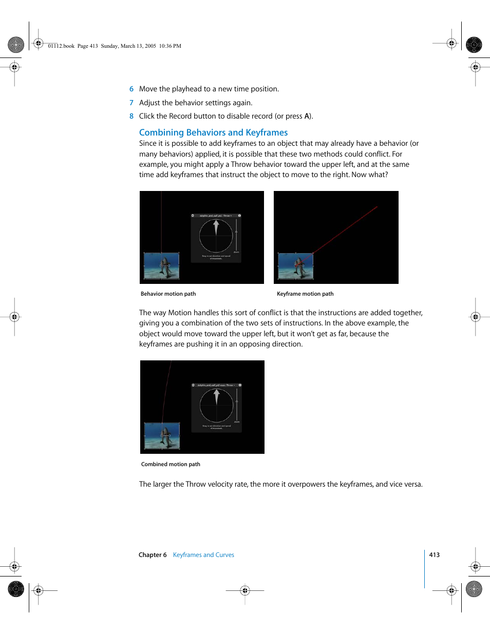 Combining behaviors and keyframes | Apple Motion 2 User Manual | Page 413 / 999