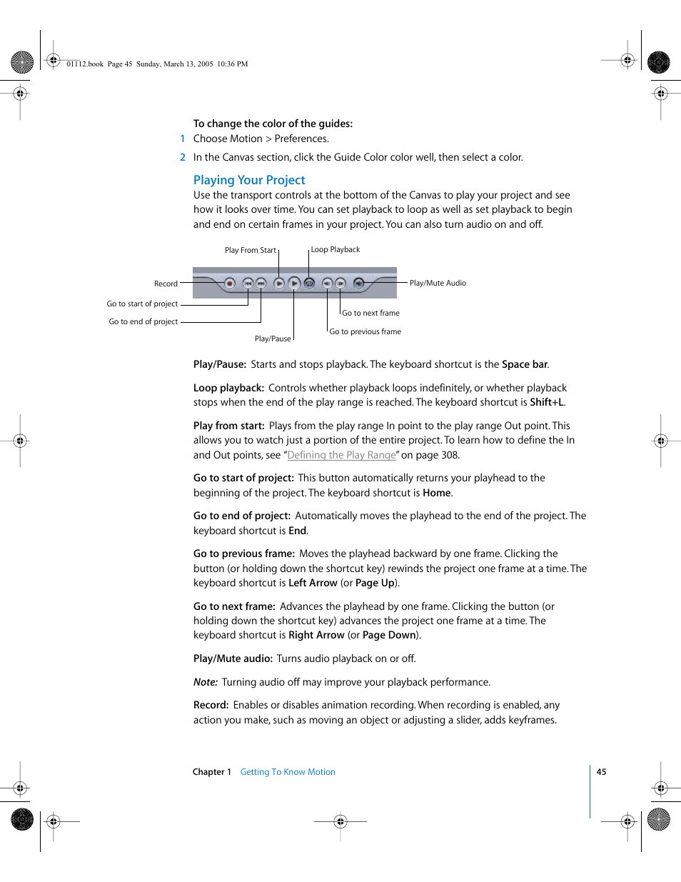 Playing your project | Apple Motion 2 User Manual | Page 45 / 999