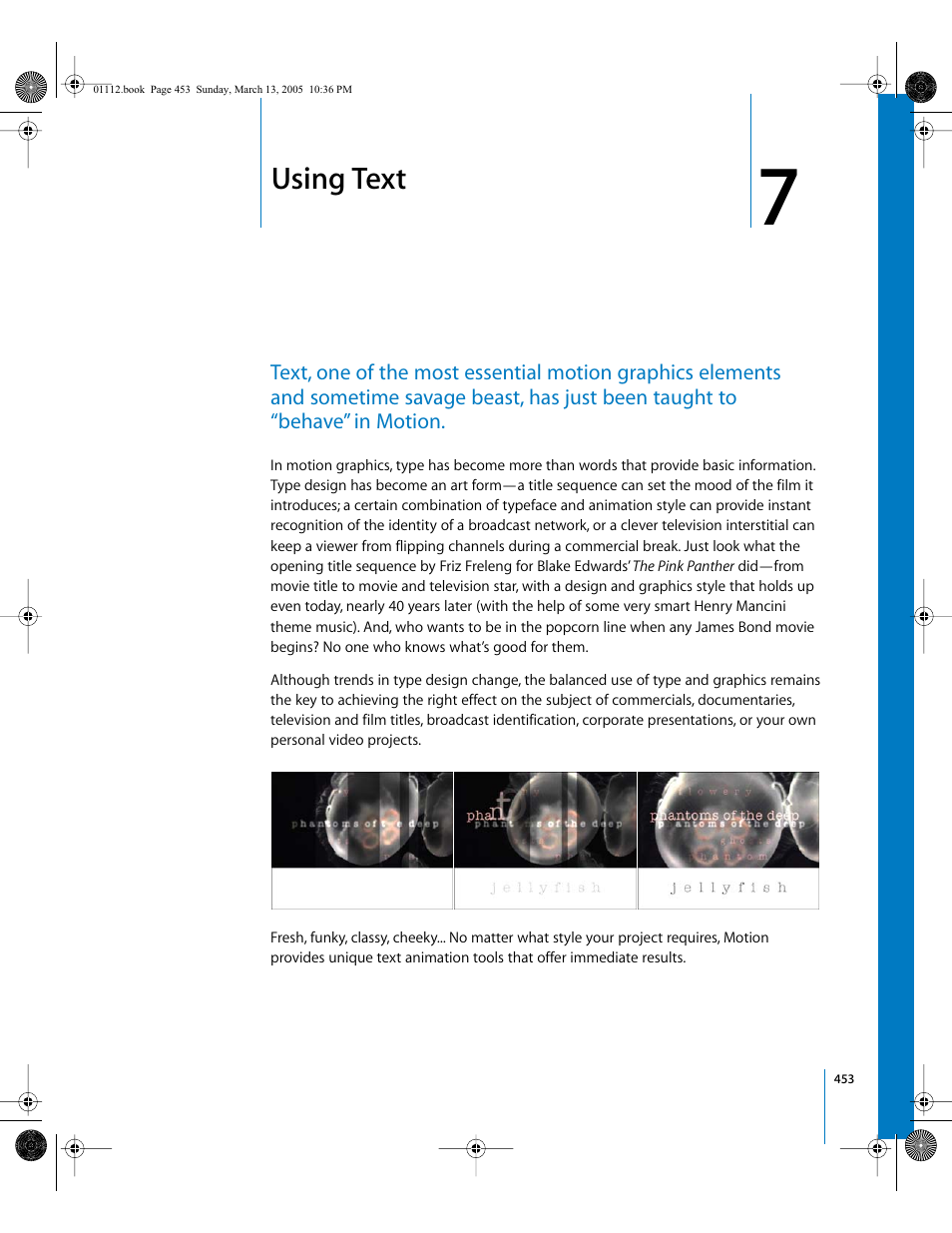Using text, Chapter | Apple Motion 2 User Manual | Page 453 / 999