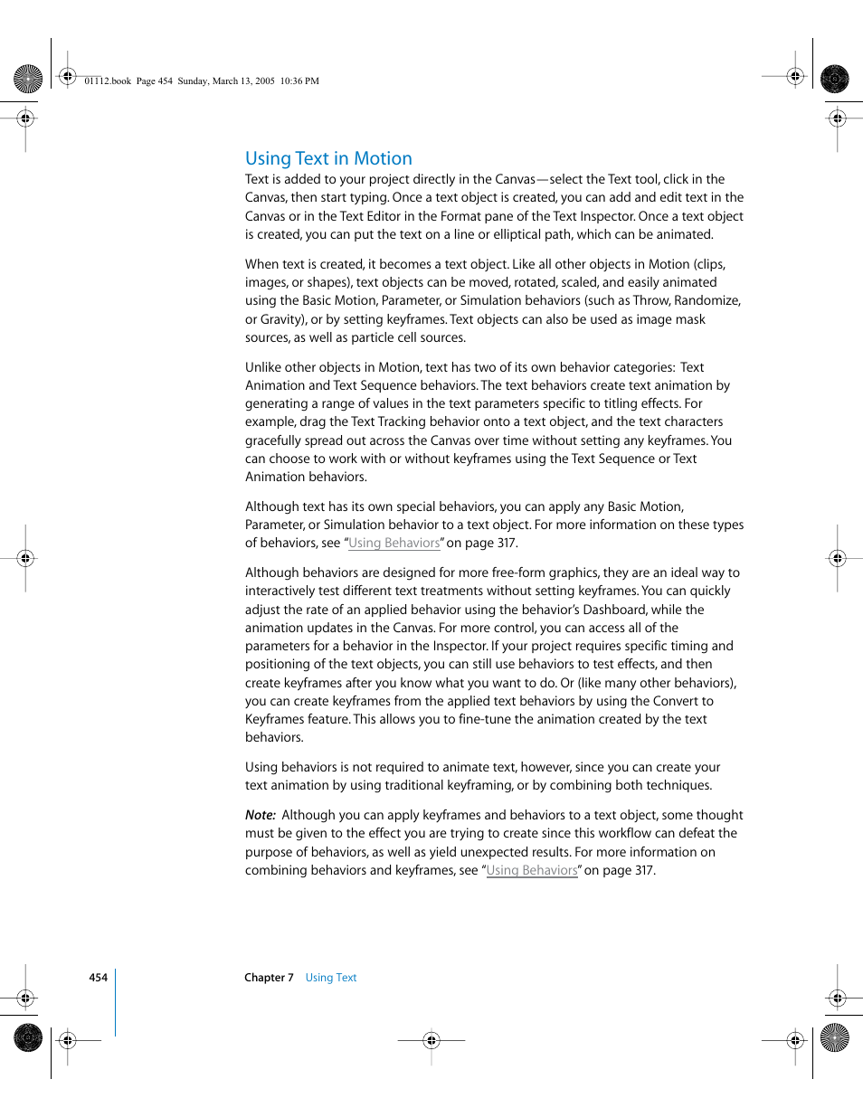 Using text in motion | Apple Motion 2 User Manual | Page 454 / 999