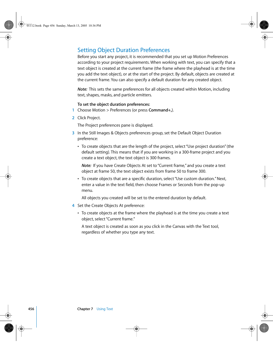 Setting object duration preferences | Apple Motion 2 User Manual | Page 456 / 999