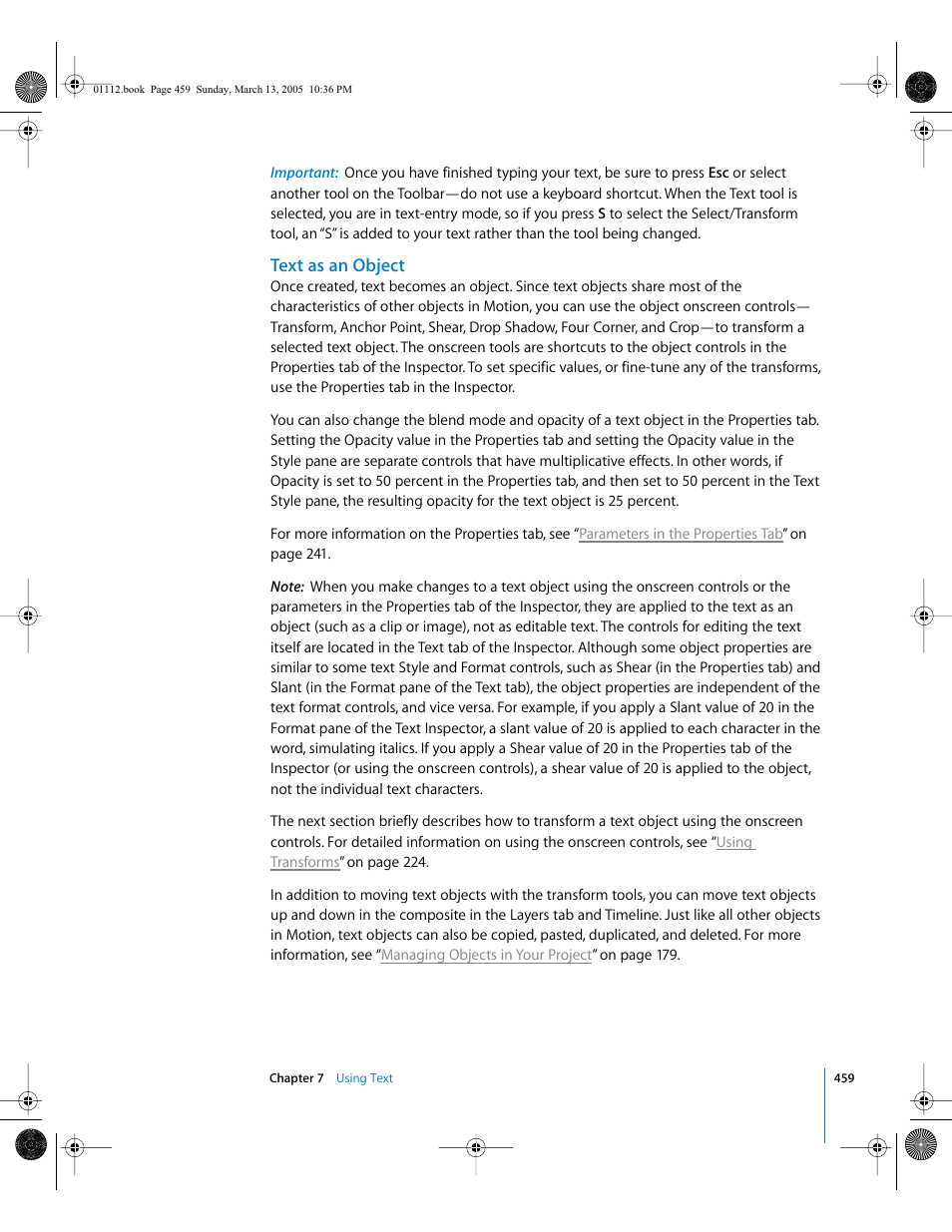 Text as an object | Apple Motion 2 User Manual | Page 459 / 999
