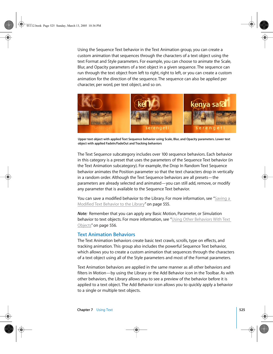 Text animation behaviors | Apple Motion 2 User Manual | Page 525 / 999