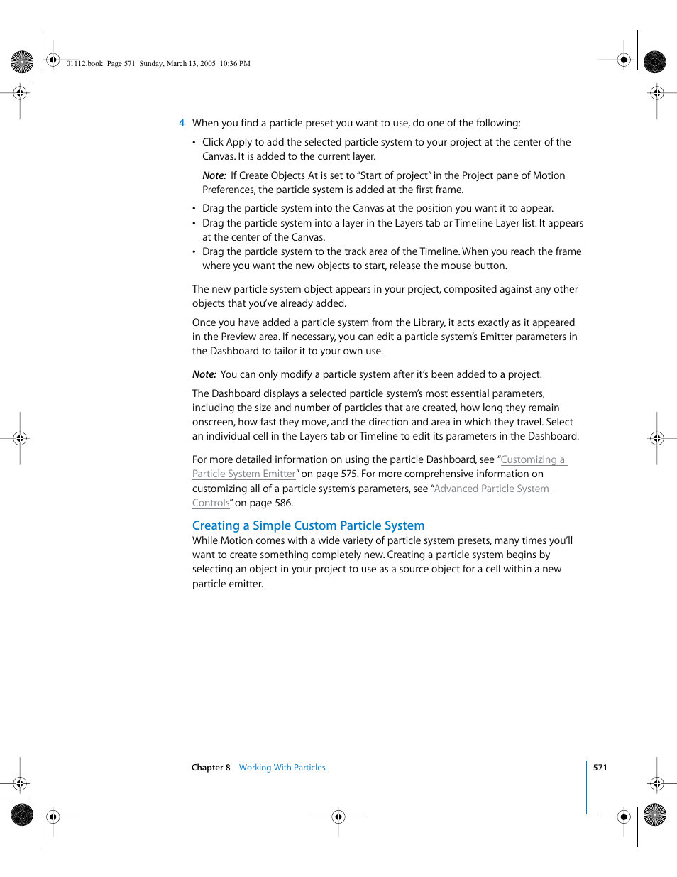 Creating a simple custom particle system | Apple Motion 2 User Manual | Page 571 / 999