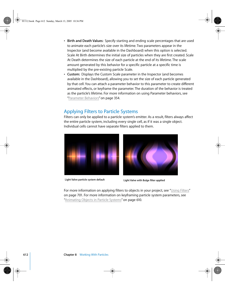 Applying filters to particle systems | Apple Motion 2 User Manual | Page 612 / 999